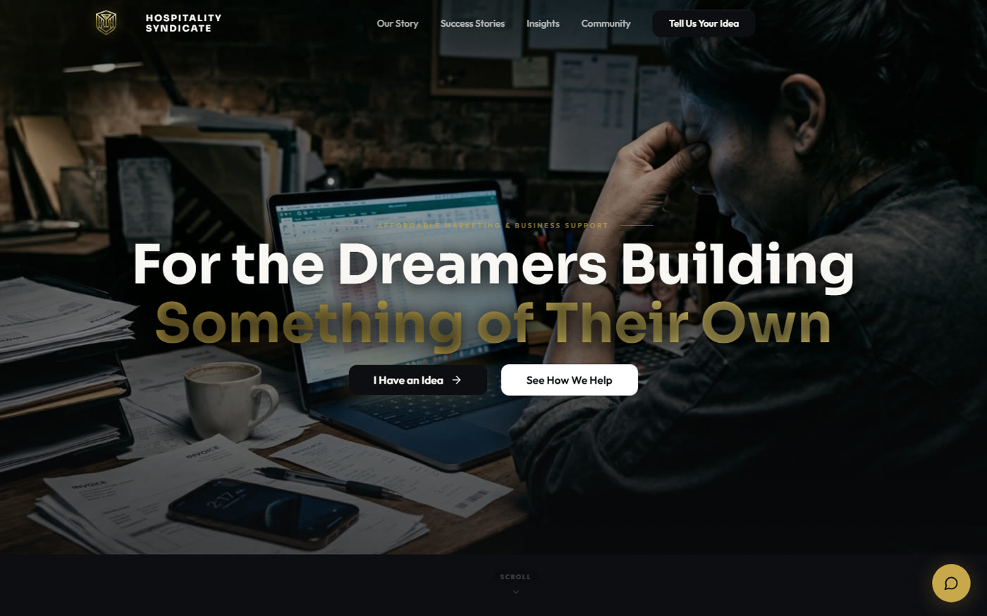 Hospitality Syndicate Group · in-house brand — shipped build